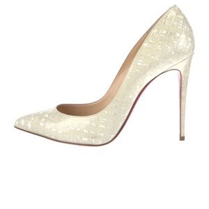 Christian Louboutin Cream Textured Heels